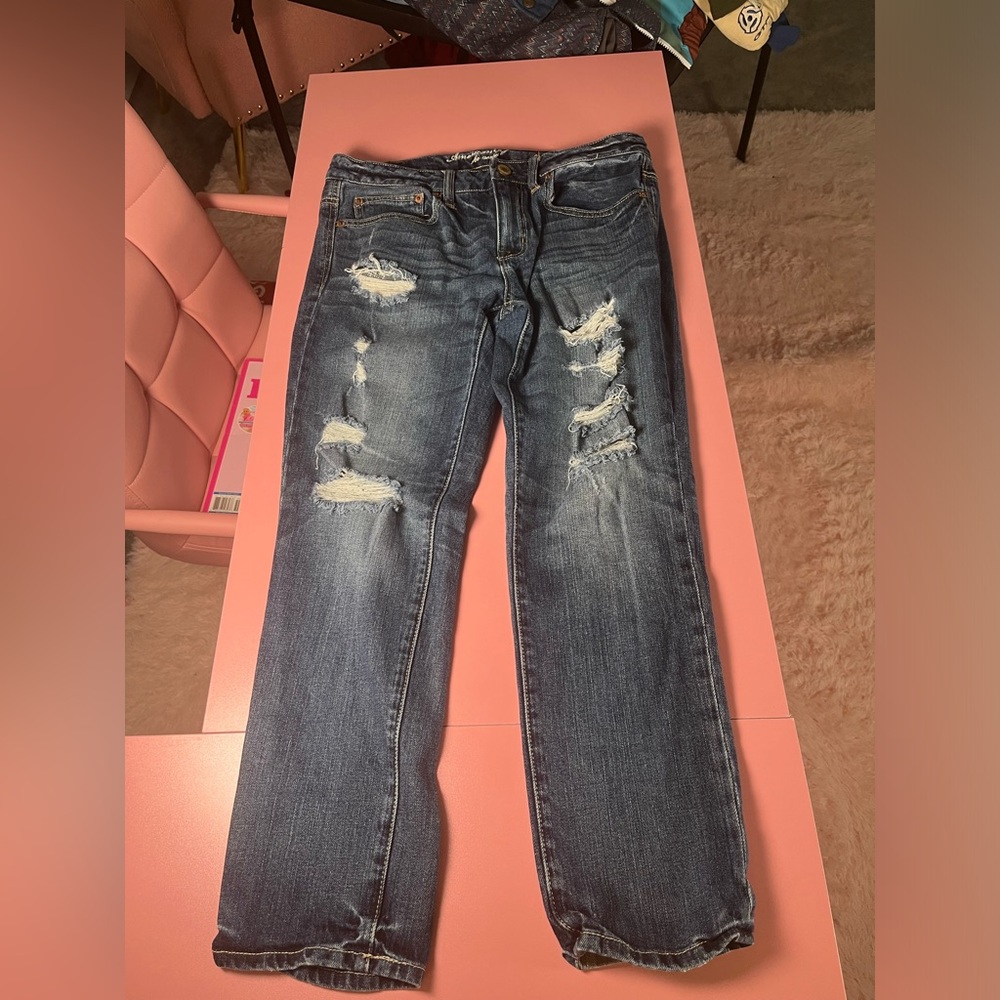 American eagle distressed slouchy jeans‎